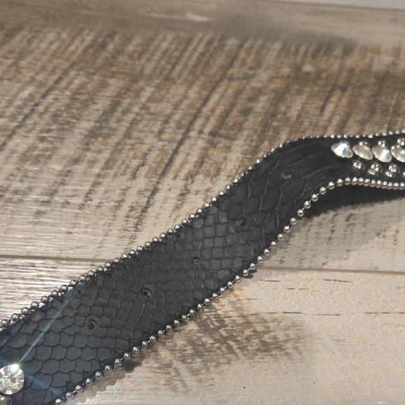 Black Rhinestone Studded Belt - Picture 10 of 10